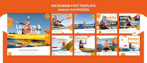 Free PSD leisure and wildlife  instagram posts