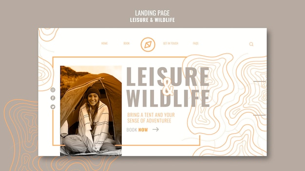 Free PSD leisure and wildlife landing page