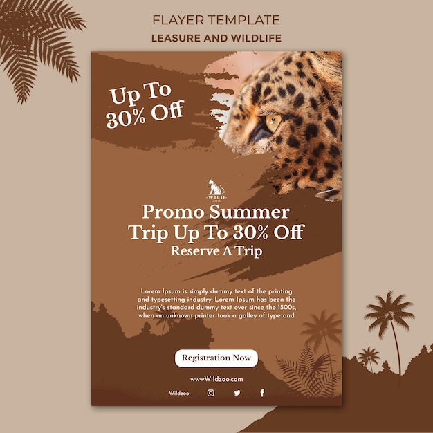 Free PSD leisure and wildlife poster design template