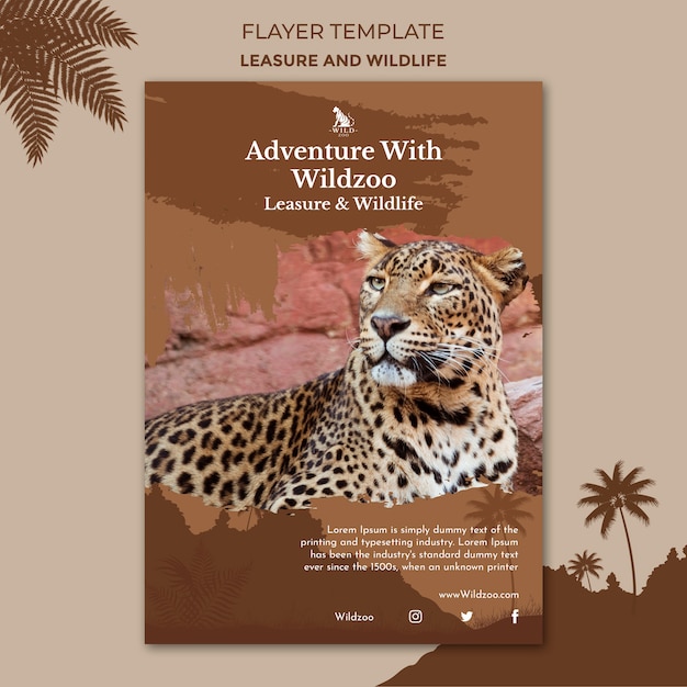 Free PSD leisure and wildlife poster design template