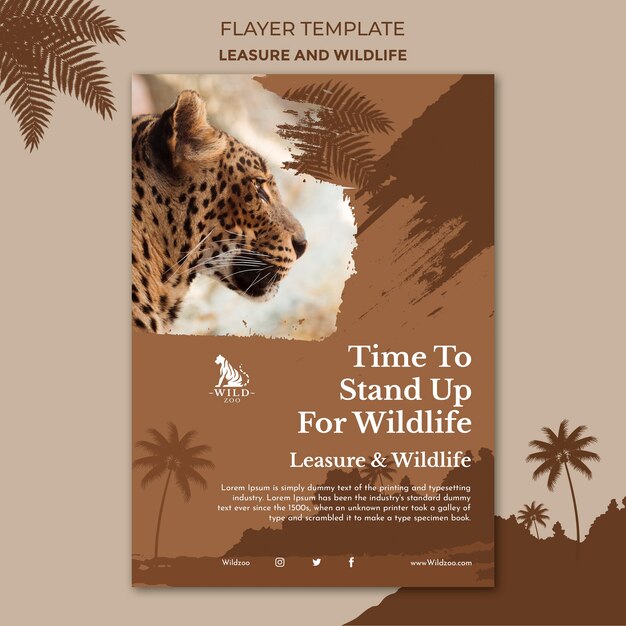 Leisure and wildlife poster design template