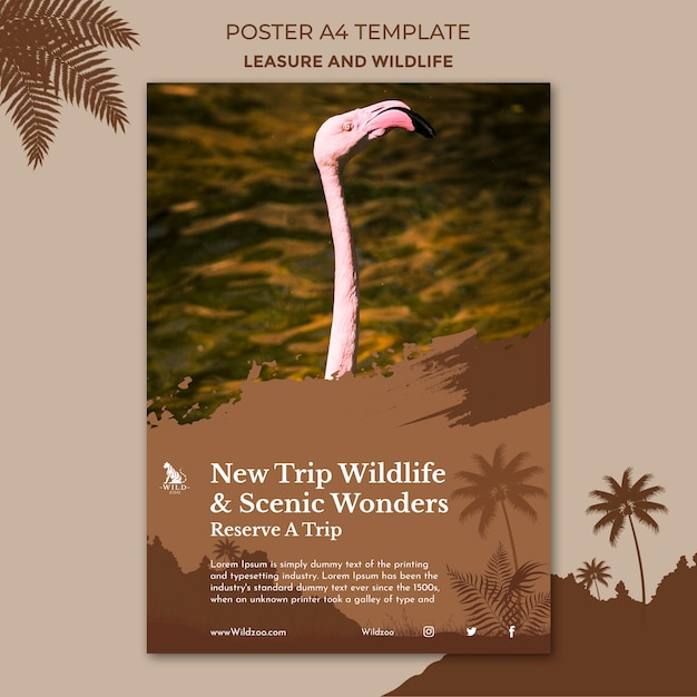 Free PSD leisure and wildlife poster design template