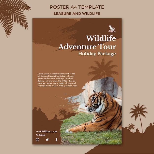 Leisure and wildlife poster design template