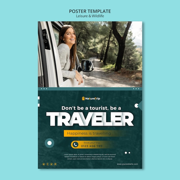 Free PSD leisure and wildlife poster template