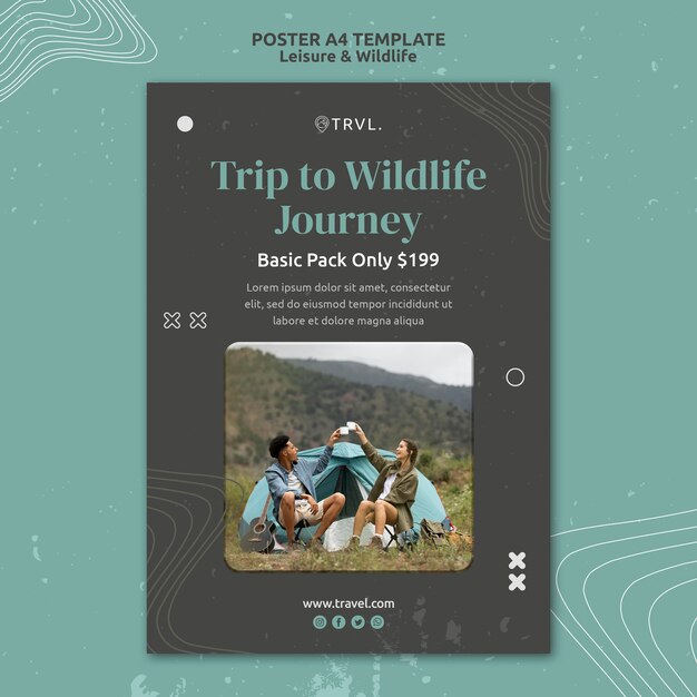 Leisure and wildlife poster template