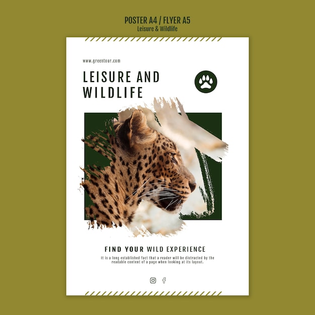 Free PSD leisure and wildlife print template