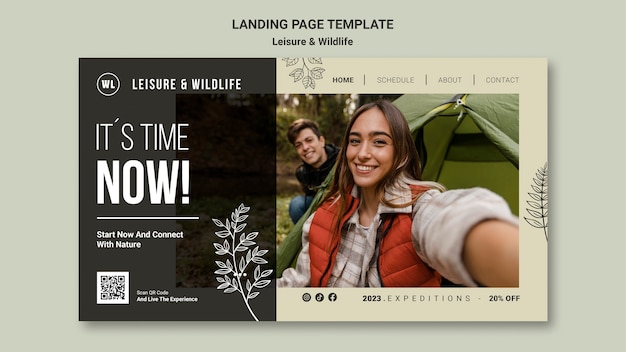 Free PSD leisure and wildlife template design