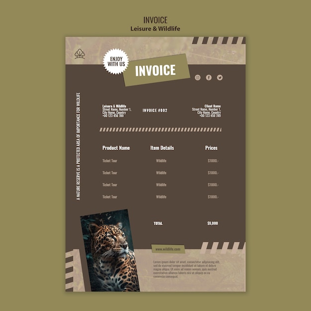 Leisure and wildlife template design