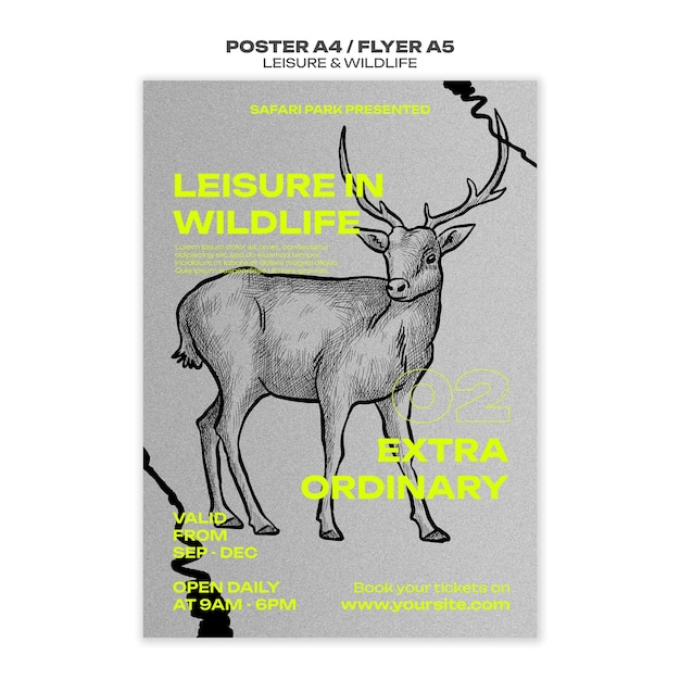 Free PSD leisure and wildlife template design