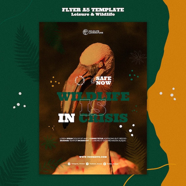 Free PSD leisure and wildlife vertical print template