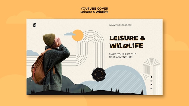 Free PSD leisure and wildlife youtube cover template