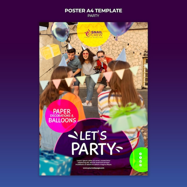 Let's party poster template