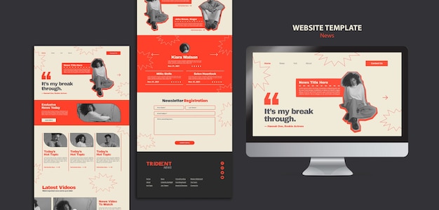 Letterpress inspired web design template