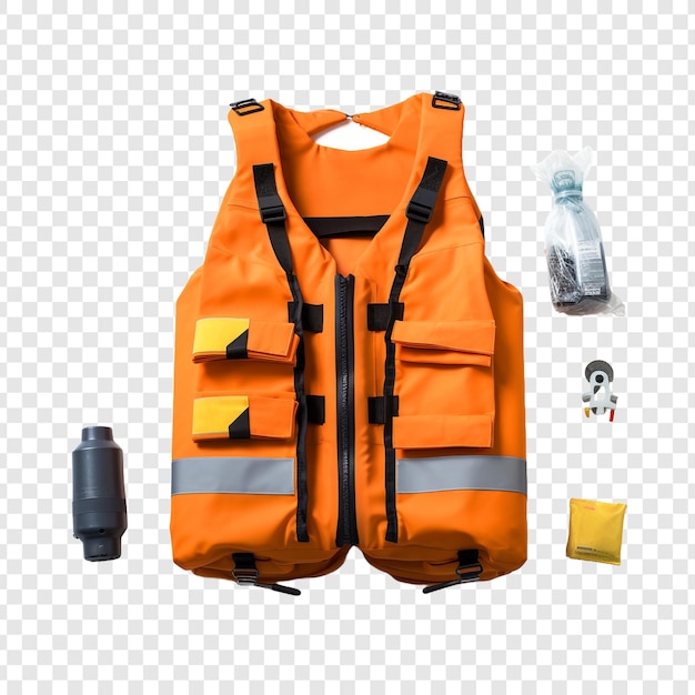 Free PSD life saving equipment life jackets isolated on transparent background