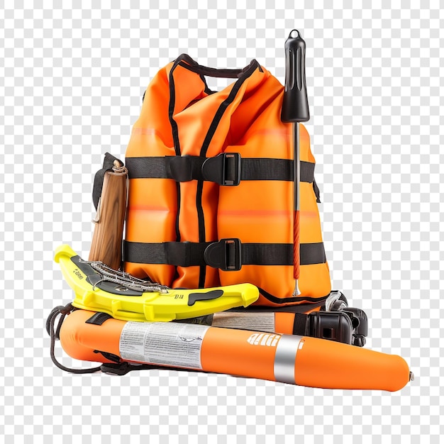 Free PSD life saving equipment life jackets isolated on transparent background