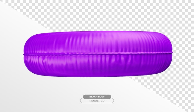 Free PSD lifebuoy purple in realistic 3d render with transparent background