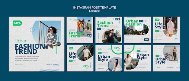 Free PSD lifestyle concept  instagram posts