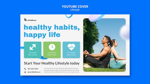 Lifestyle concept youtube cover template