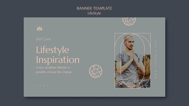 Lifestyle inspiration banner template with photo