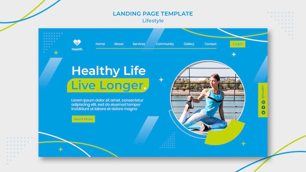 Free PSD lifestyle landing page design template