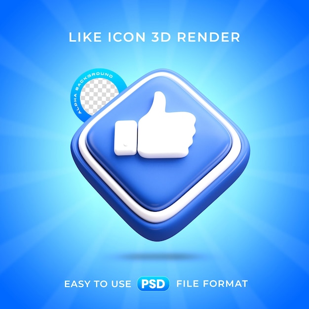 Like logo icon isolated 3d render illustration