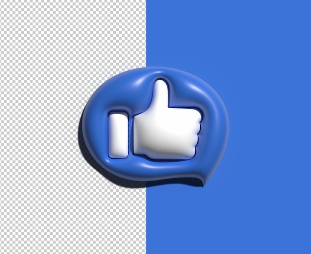 Like Thumbs Up 3D Icon Transparent Psd File