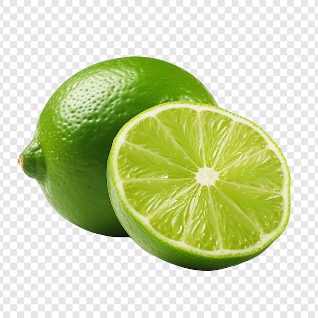 Free PSD lime isolated fruits on transparent background