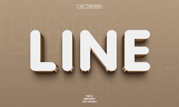 Free PSD line 3d editable text effect