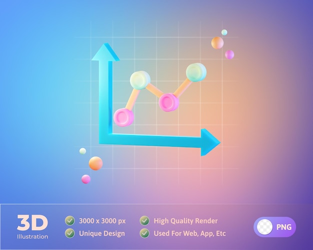 Free PSD line graphic data information 3d icon illustration