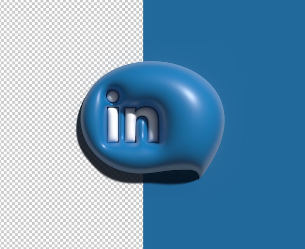 Free PSD linkedin social media logo 3d transparent psd file