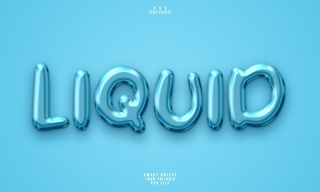 Free PSD liquid 3d editable text effect