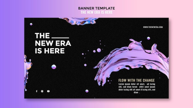 Free PSD liquid design template banner