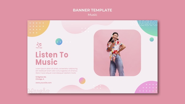 Listen to music banner web template