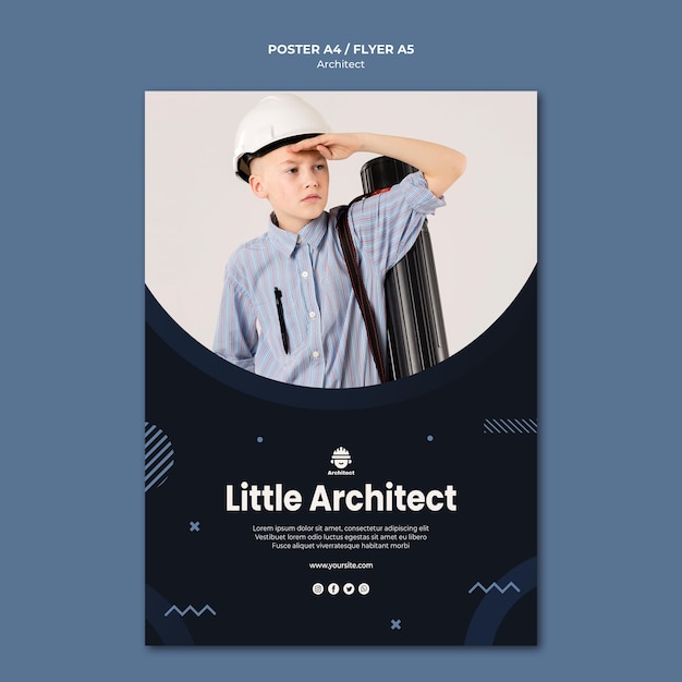 Free PSD little architect poster design