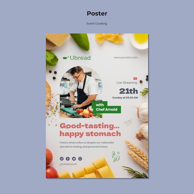 Live cooking event poster template