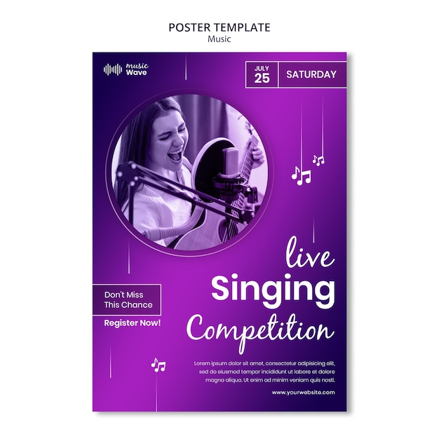 Free PSD live singing competition poster template