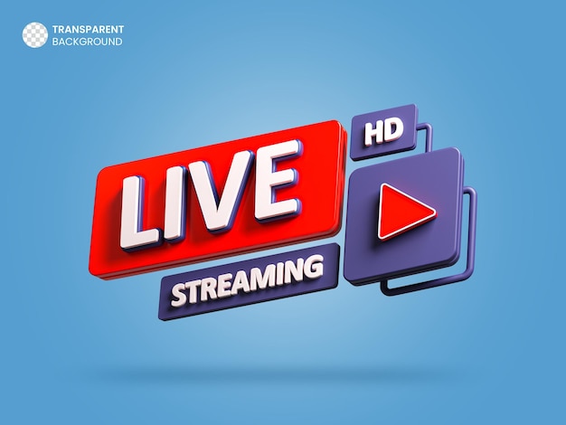 Free PSD live streaming 3d render icon