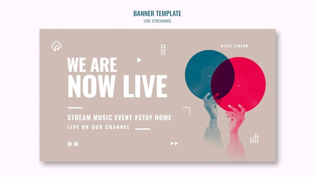 Free PSD live streaming horizontal banner template