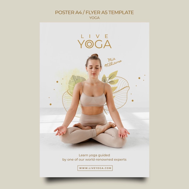 Live yoga poster template