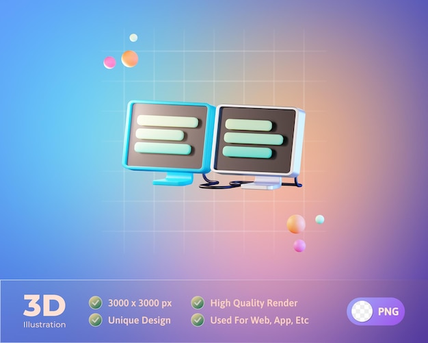 Free PSD local network data information 3d icon illustration