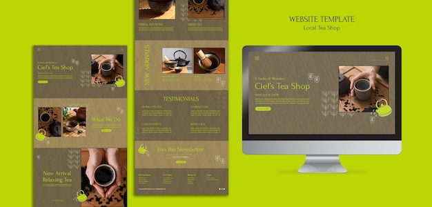 Free PSD local tea shop website design template