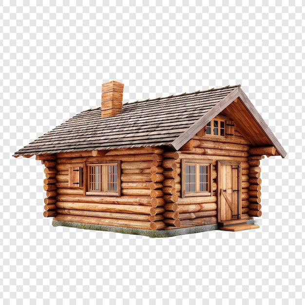 Free PSD log cabin house isolated on transparent background