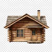 Free PSD log cabin house isolated on transparent background