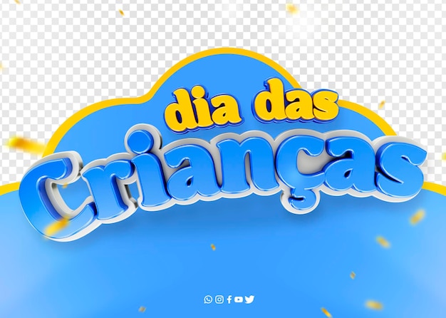 Free PSD logo 3d celebration children's day in brazil dia das criancas in brazil