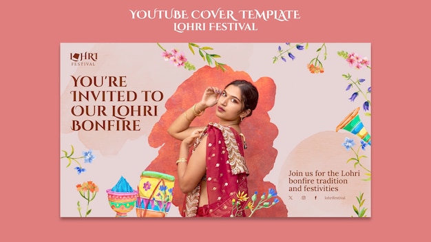 Free PSD lohri template design