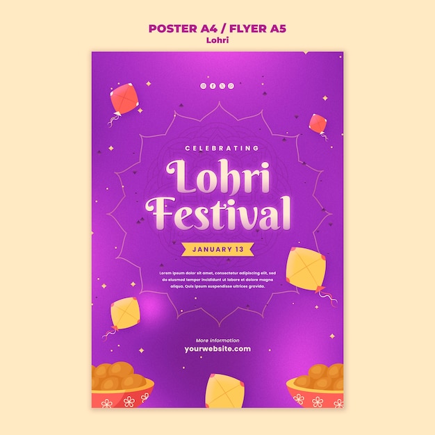 Free PSD lohri template design