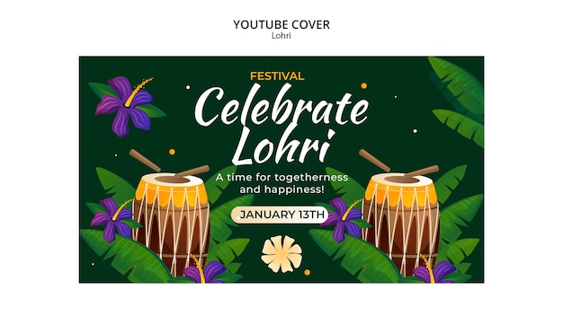 Free PSD lohri template design