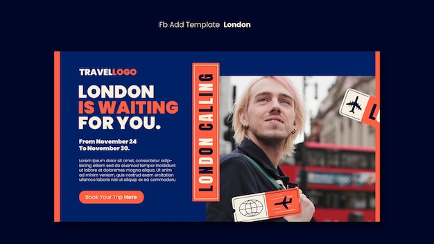 London travel social media promo template