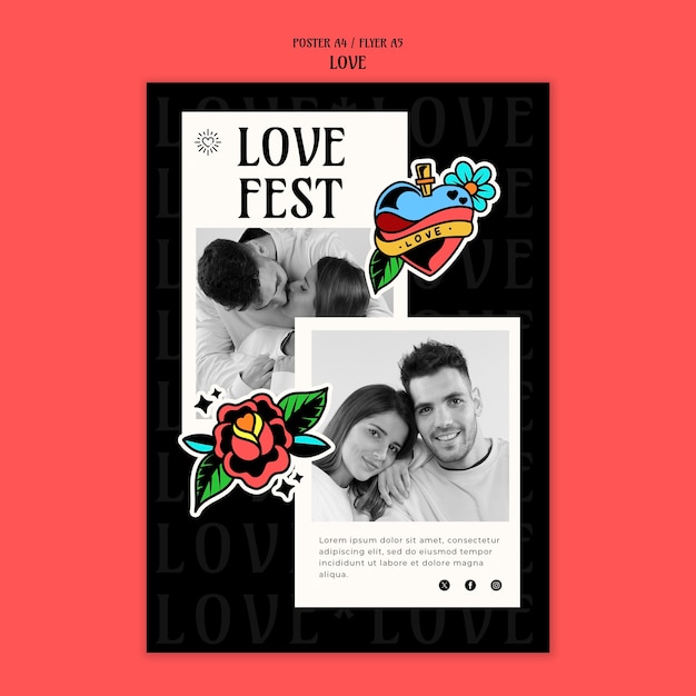 Free PSD love design template