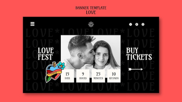 Free PSD love design template